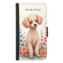 かわいいプードルと花