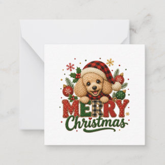 かわいいプードルのメリークリスマス ノートカード