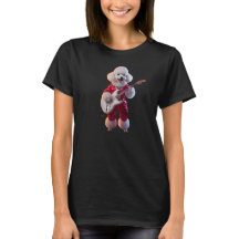 かわいいプードルのロックスターミュージシャンTシャツ