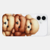 かわいいプードルの子犬の山積み iPhoneケース (裏面横)