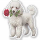かわいいプードルの犬 シール (正面)