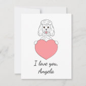 かわいいプードルインラブバレンタイン シーズンカード (正面)