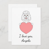 かわいいプードルインラブバレンタイン シーズンカード (正面/裏面)