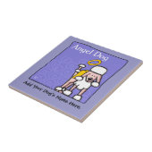 かわいいプードルエンジェルドッグメモリアル タイル (側面)