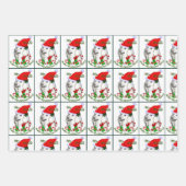 かわいいプードルサンタクリスマス ラッピングペーパーシート (正面2)