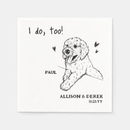 かわいいプードルドッグズペット結婚のカクテル スタンダードカクテルナプキン