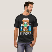 かわいいプードルドッグドッグ顔マスクハンドサニタイザおもしろい Tシャツ (正面フル)