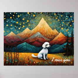 かわいいプードルマウンテンフォレ恋しく思ストア ポスター