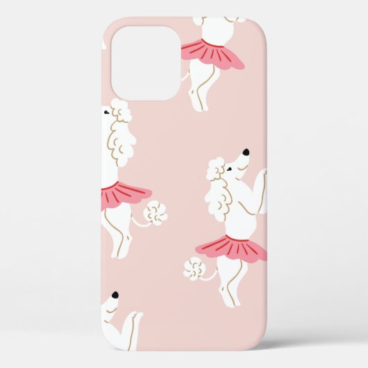 かわいいプードル犬をかわいいバルに縫い目のない柄 Case-Mate iPhoneケース (裏面)