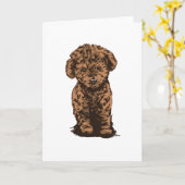 かわいいプードル犬好きギフト 犬の飼い主 カード (黄色い花)