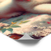 かわいいプードル絵画ヴィンテージ ポスター (角)