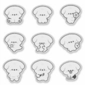 かわいいプードル シール (正面)