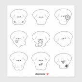 かわいいプードル シール (シート)
