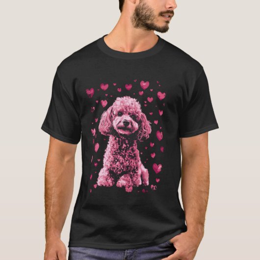 かわいいプードル ピンク Tシャツ (正面)