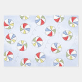 かわいいプールお洒落パーティービーチおもしろいボール ラッピングペーパーシート (正面)