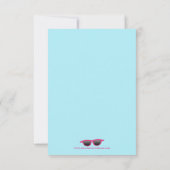 かわいいプールを囲んでのパーティの女の子の誕生日は平らなカード感謝していしています サンキューカード (裏面)