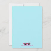 かわいいプールパーティーの女の子の誕生日パーティーの招待 招待状 (裏面)