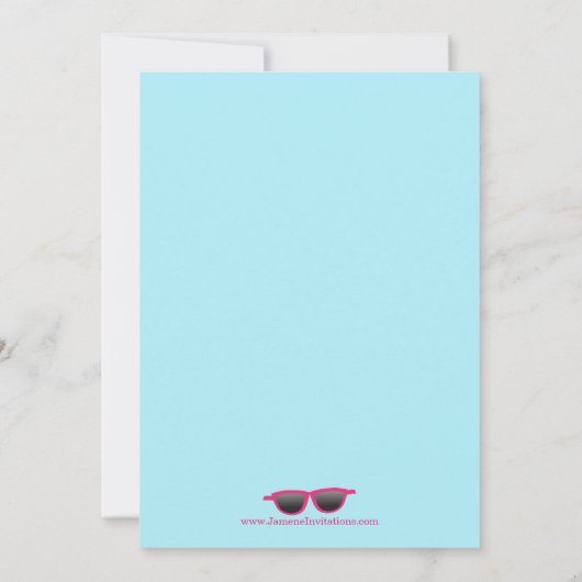 かわいいプールパーティーの誕生日パーティーの招待 招待状 (裏面)