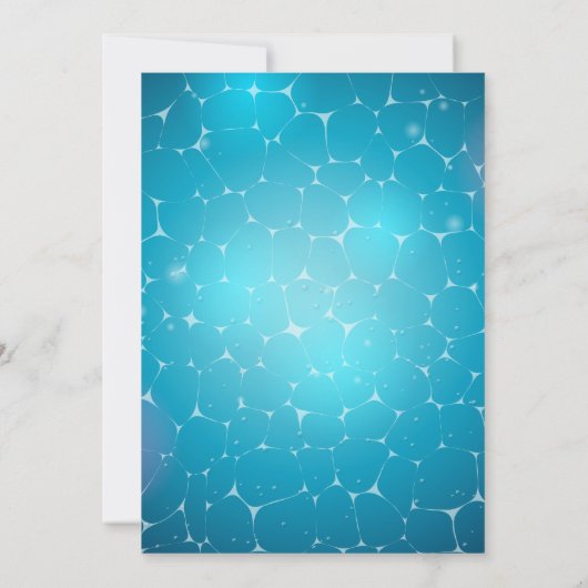 かわいいプールパーティースイミング卒業ギフトグリーン 招待状 (裏面)