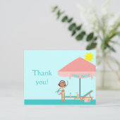 かわいいプールパーティー女子感謝していの君はがき ポストカード (スタンド正面)