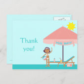 かわいいプールパーティー女子感謝していの君はがき ポストカード (正面/裏面)