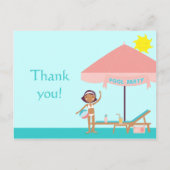かわいいプールパーティー女子感謝していの君はがき ポストカード (正面)