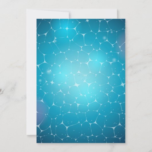 かわいいプールパーティー、スイミング誕生日ギフト 招待状 (裏面)