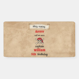 かわいいプール船パイレーツ誕生日 横断幕