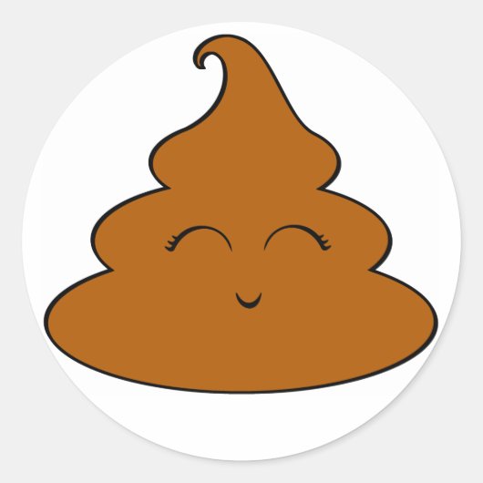 かわいいプー ラウンドシール (正面)