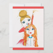 かわいいヘアカットお洒落アートイラストレーション カード (正面)