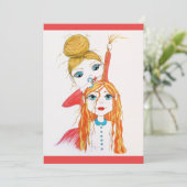 かわいいヘアカットお洒落アートイラストレーション カード (スタンド正面)