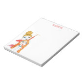 かわいいヘアカットお洒落イラストレーションパーソナライズされた ノートパッド (回転)