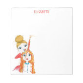 かわいいヘアカットお洒落イラストレーションパーソナライズされた ノートパッド (正面)