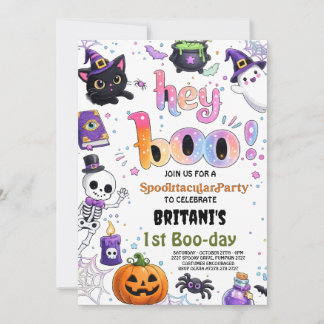 かわいいヘイボー ハロウィンおばけ 誕生日招待状 招待状