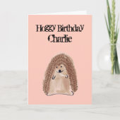 かわいいヘッジホッグのカスタマイズ可能な誕生日カード カード (正面)