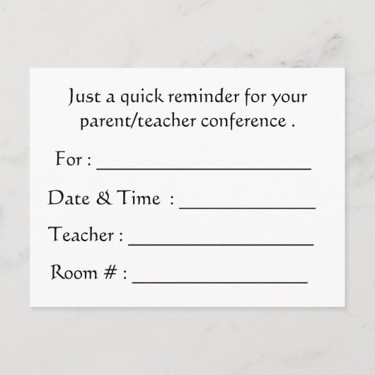 かわいいヘッジホッグの親/先生会議はがき ポストカード (裏面)