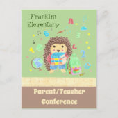 かわいいヘッジホッグの親/先生会議はがき ポストカード (正面)