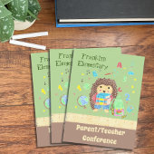 かわいいヘッジホッグの親/先生会議はがき ポストカード