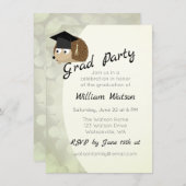かわいいヘッジホッグをテーマにした卒業パーティー招待状 招待状 (正面/裏面)
