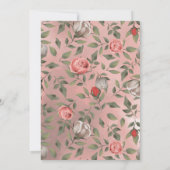 かわいいヘッジホッグウッドランドフローラガールベビーシャワー 招待状 (裏面)