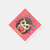 かわいいヘッジホッグカスタマイズ可能な誕生日ガール スタンダードカクテルナプキン (角)