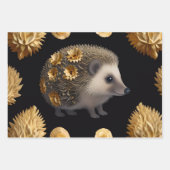 かわいいヘッジホッグカラフルラッピング紙 ラッピングペーパーシート (正面2)