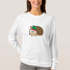 かわいいヘッジホッグクリスマス小妖精や小人 Tシャツ