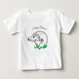 かわいいヘッジホッグスケッチTシャツ ベビーTシャツ