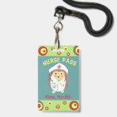 かわいいヘッジホッグナースホールパス バッジ (Front with Lanyard)