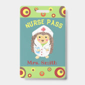 かわいいヘッジホッグナースホールパス バッジ (Front)