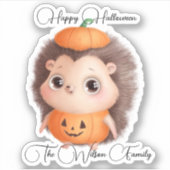 かわいいヘッジホッグハッピーハローウィンカットシール シール (正面)
