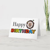 かわいいヘッジホッグハッピーバースデーカード カード (正面)