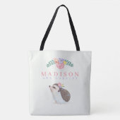 かわいいヘッジホッグピンクアドネームベビートートバッグ トートバッグ (正面)