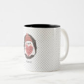 かわいいヘッジホッグピンクハート名 ツートーンマグカップ (正面右)